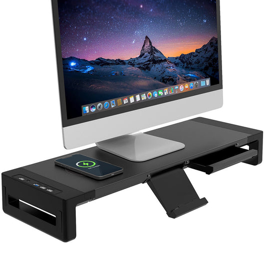 Command Monitor Riser (USB + Wireless Charging)