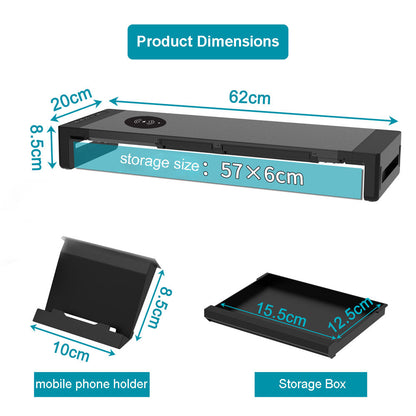 Command Monitor Riser (USB + Wireless Charging)